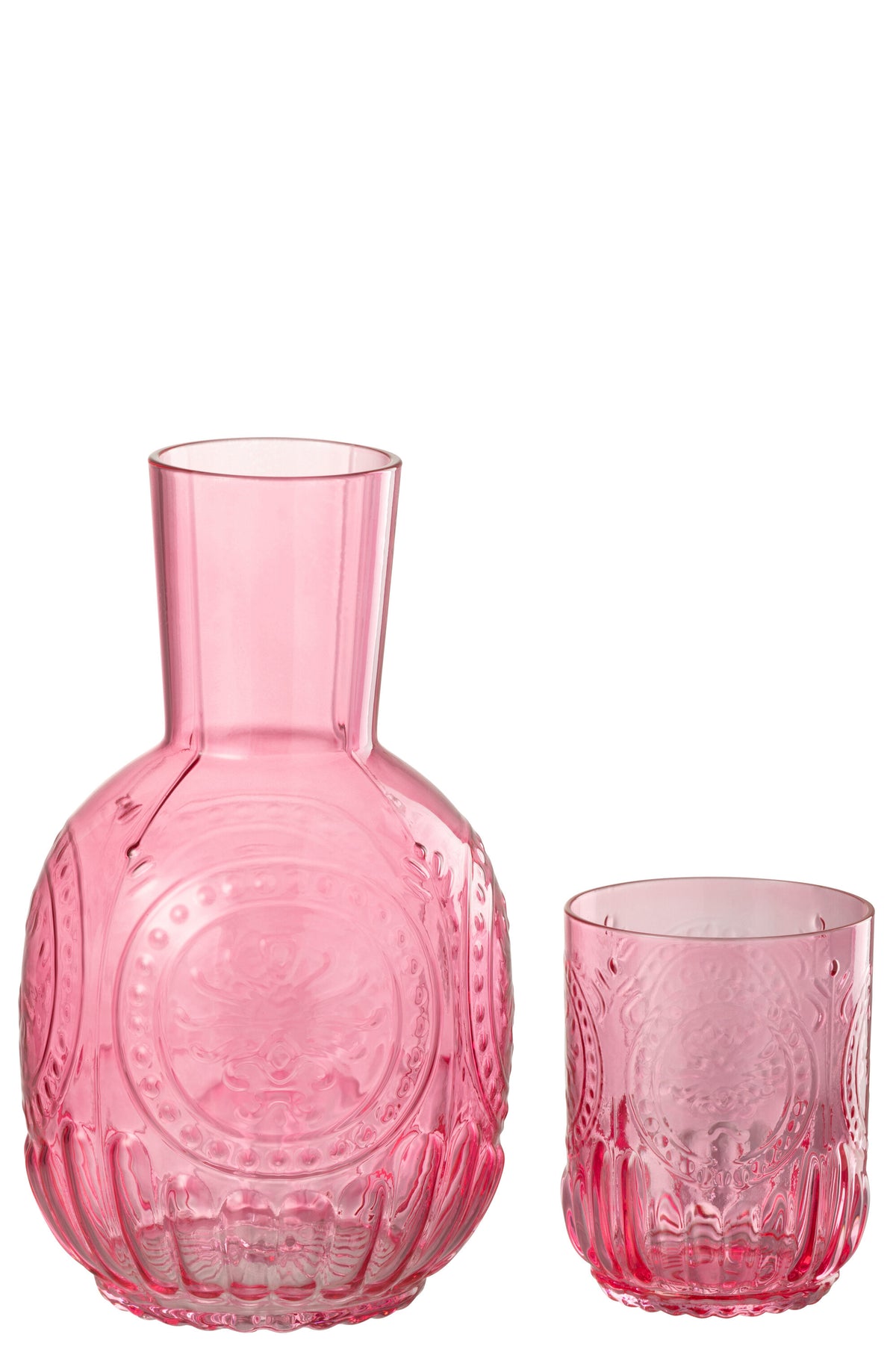 J-Line karaf   glas Maya - glas - fuchsia
