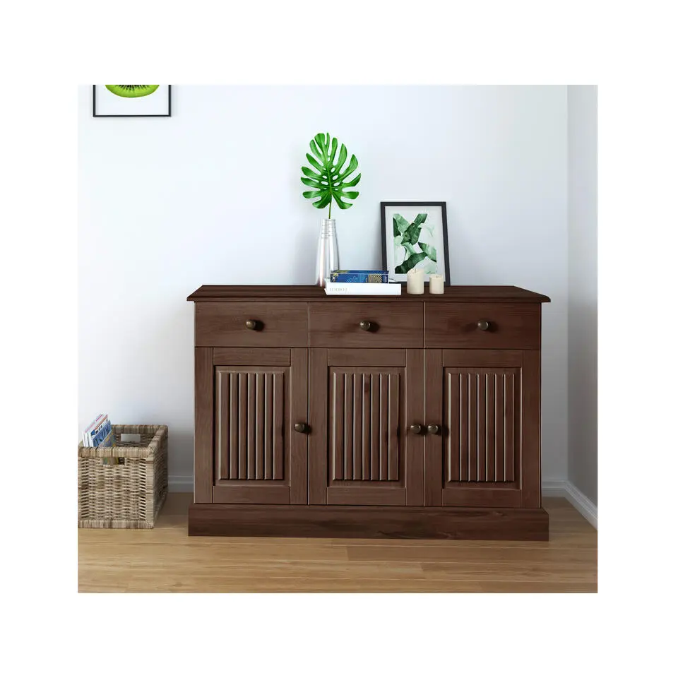 Mille - Dressoir met 3 deuren en 2 laden bruin gelakt grenen