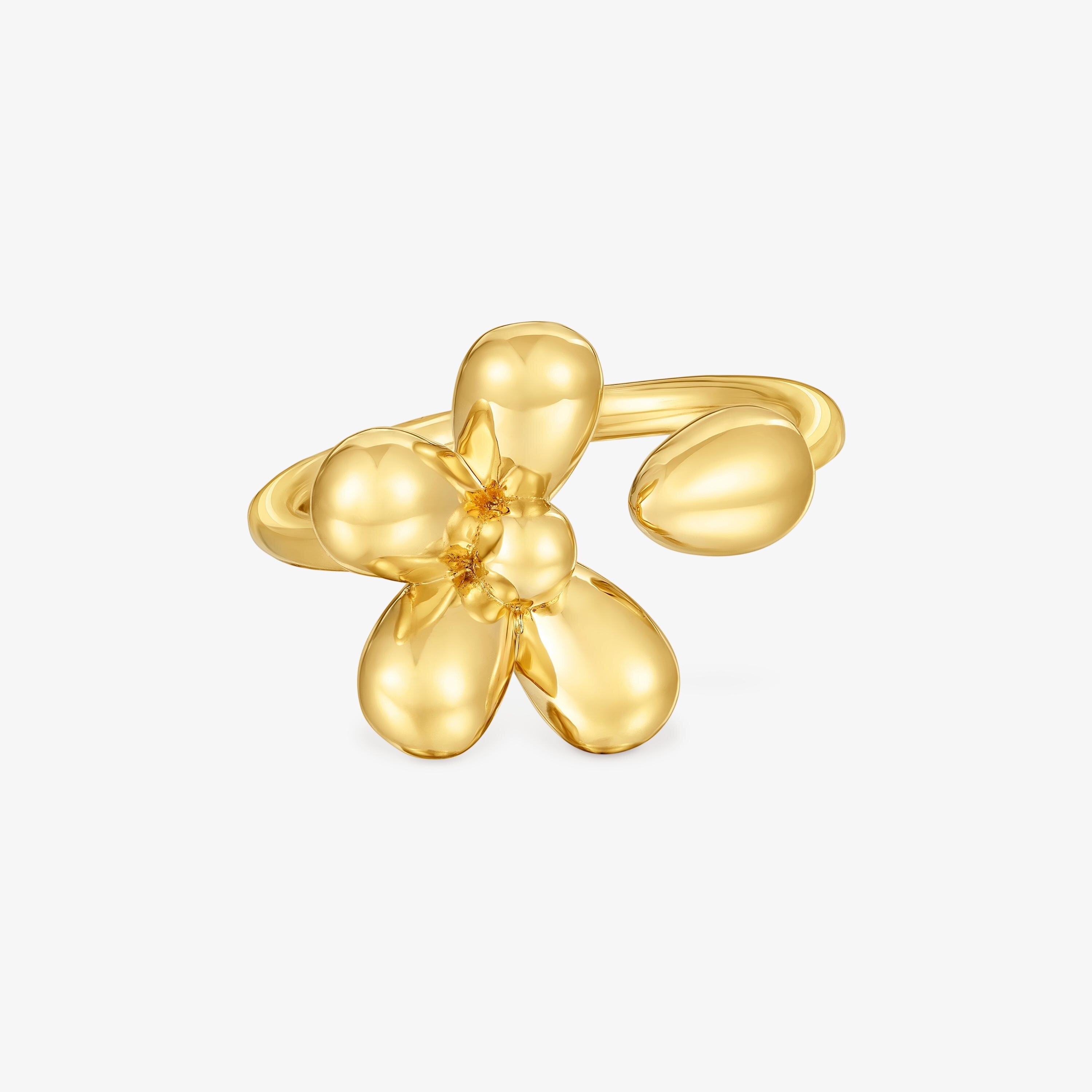 Anillo abierto con baño de oro de 18 kt sobre plata Daisy