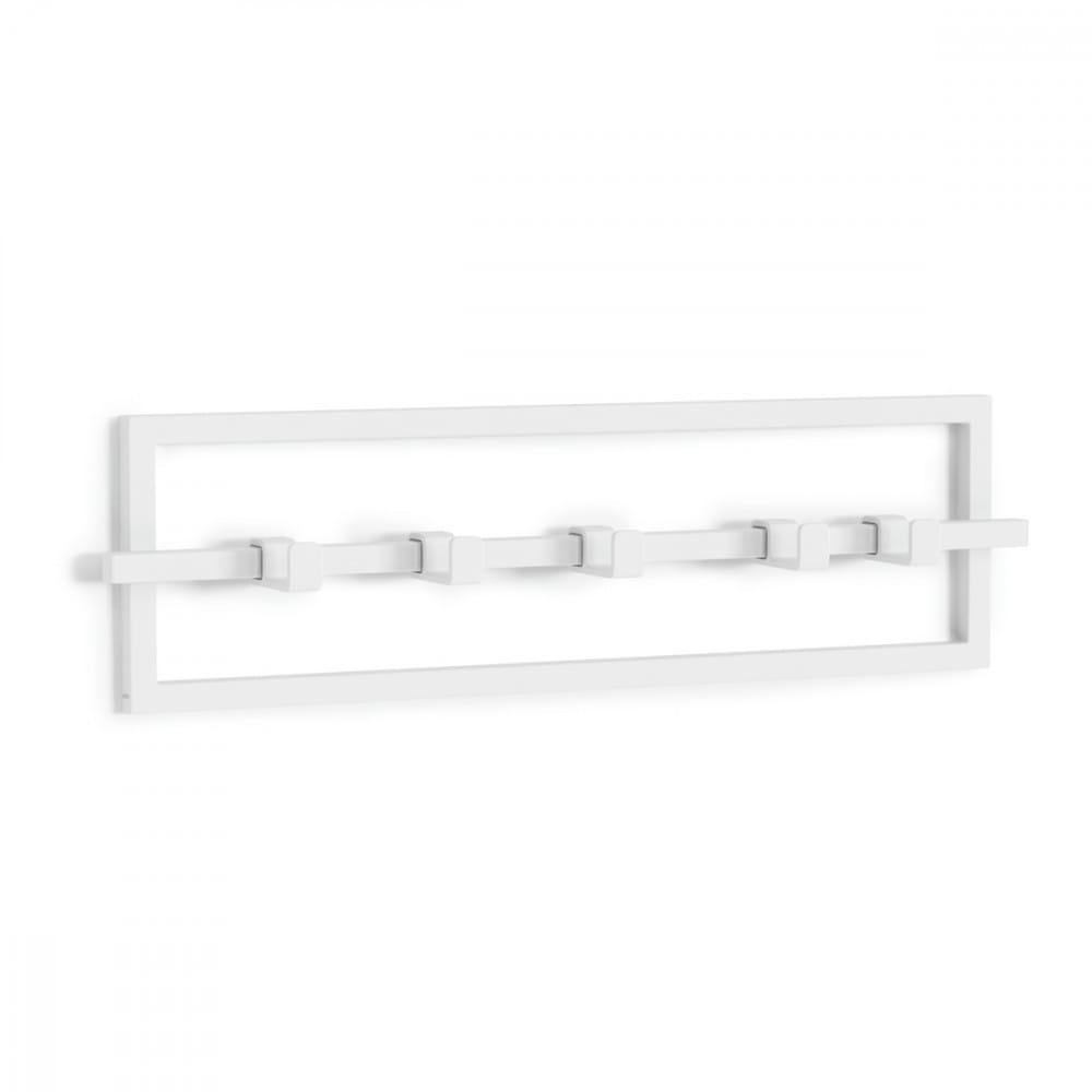 CUBIKO - Porte-manteaux mural en métal blanc 53x15cm