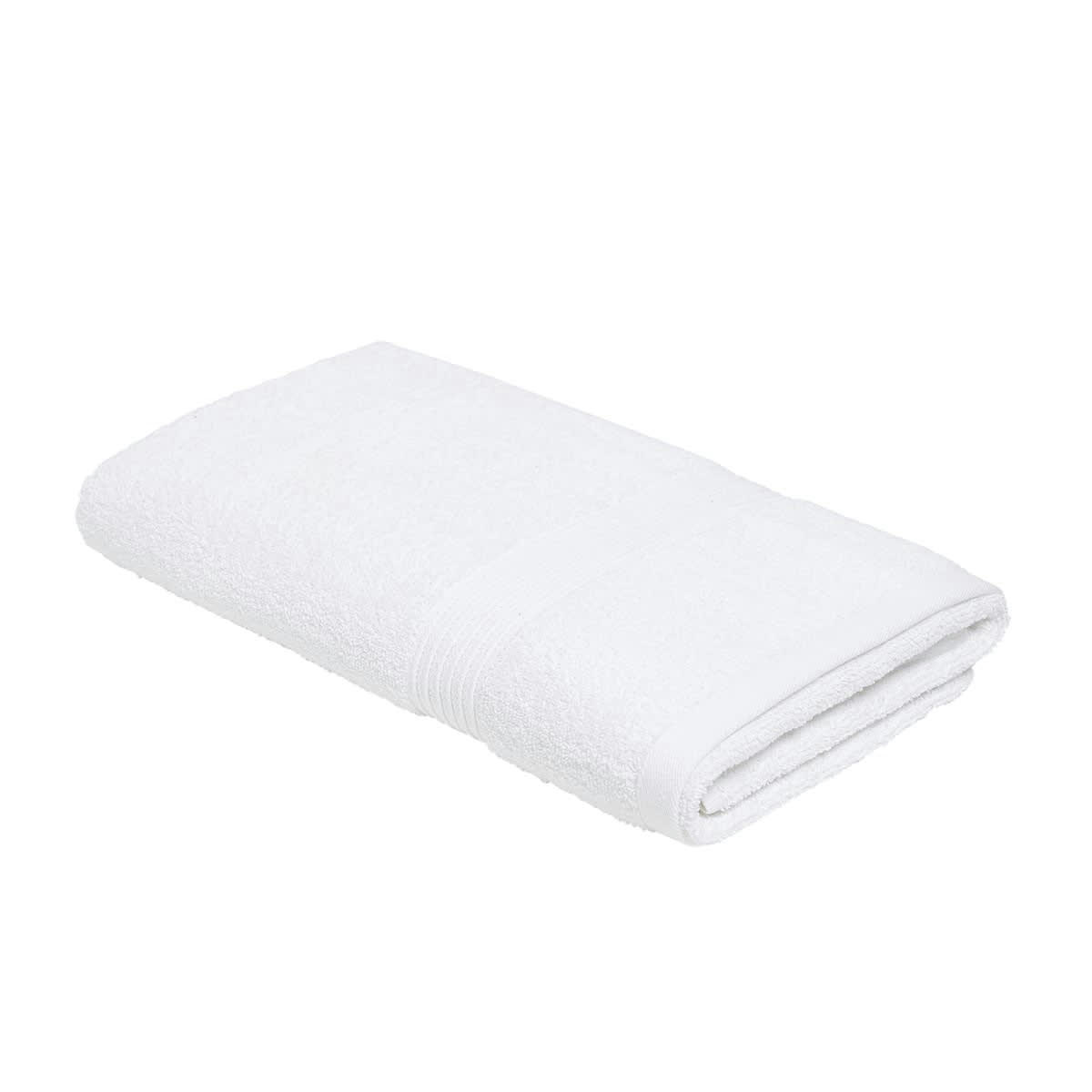 MEVAK BAÑO - Drap de bain uni en coton blanc 70x130