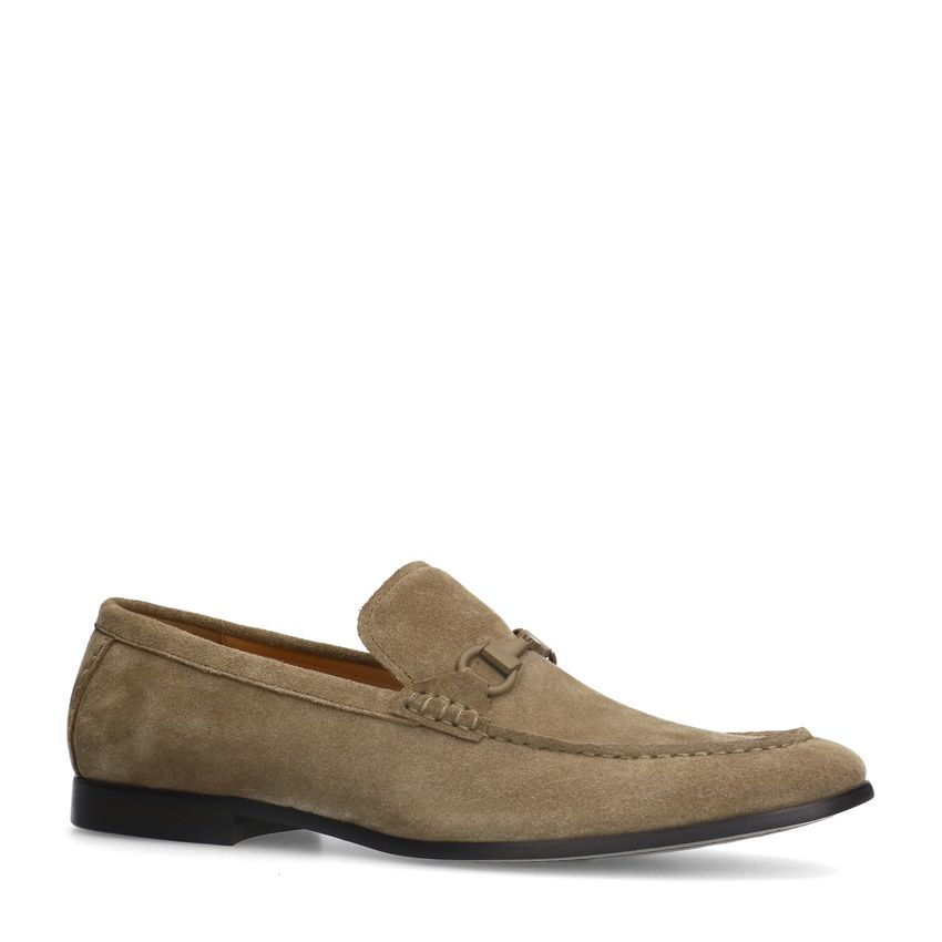 Manfield Taupe suède loafers
