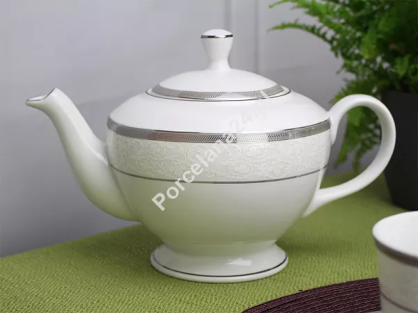 Garnitur do herbaty na 12 osób (39 el.) Bogucice - Geos Platin 828