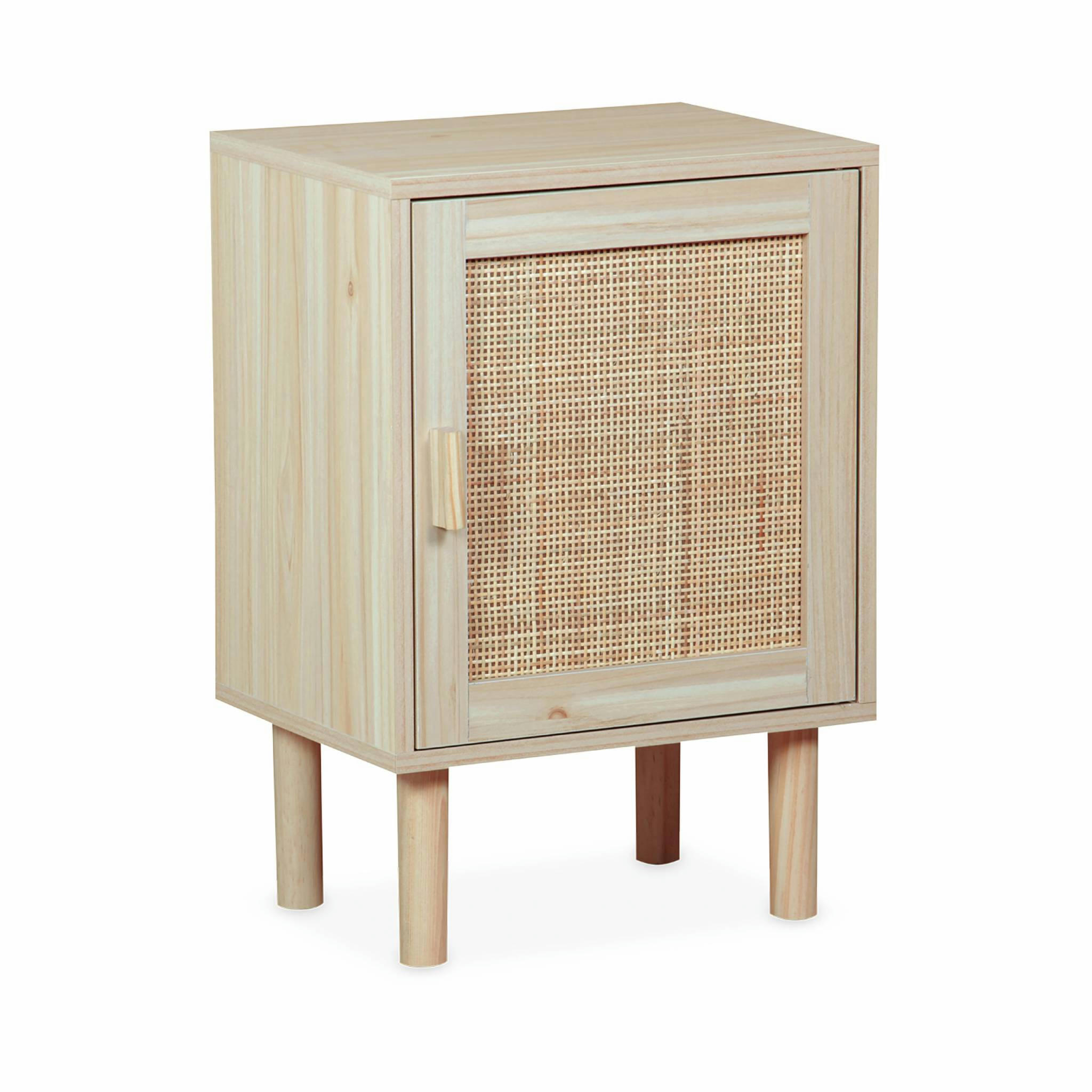 CAMARGUE - Table de chevet en cannage, 40x30x58cm