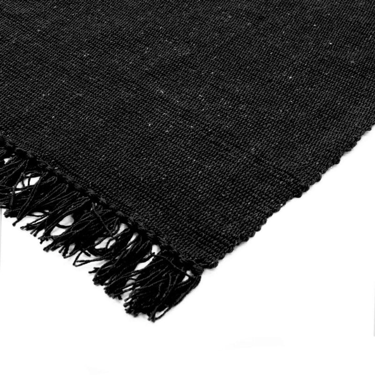 SIMPLY - Tapis 100% coton noir 120x170