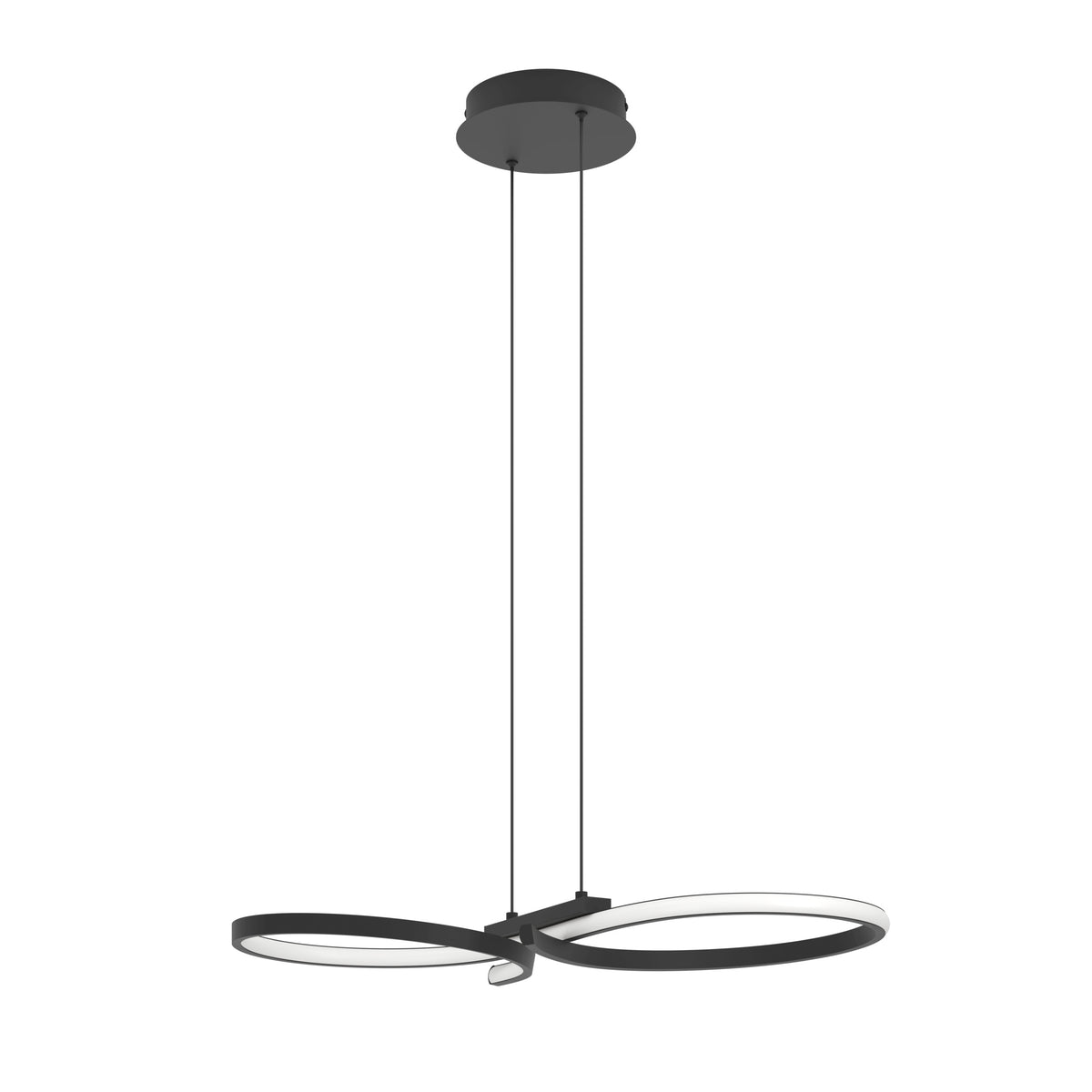 EGLO hanglamp Serpins - led - 66 cm - zwart/wit