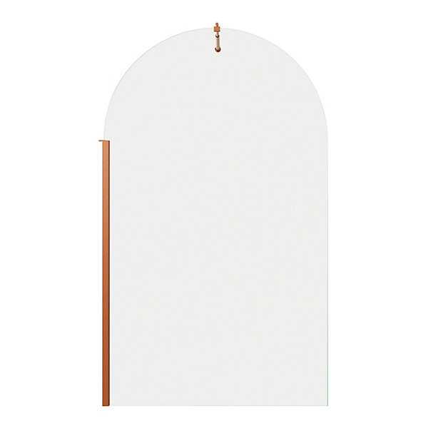 Paroi de douche à l'italienne arrondie l.120 x H.195 cm, verre transparent, profilés bronze cuivré, GoodHome Ledava