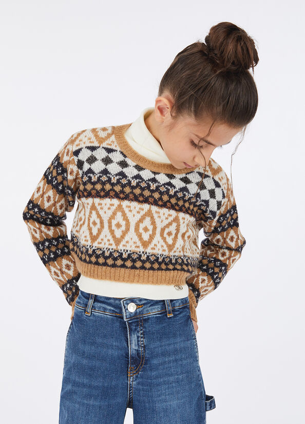 Maglia in alpaca jacquard