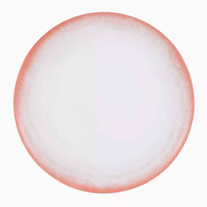 Talerz obiadowy DUKA SOLVIND 27.5 cm różowy biały porcelanowy