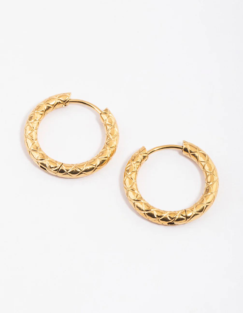 Gold Plated Surgical Steel Scaled Hoop Earrings