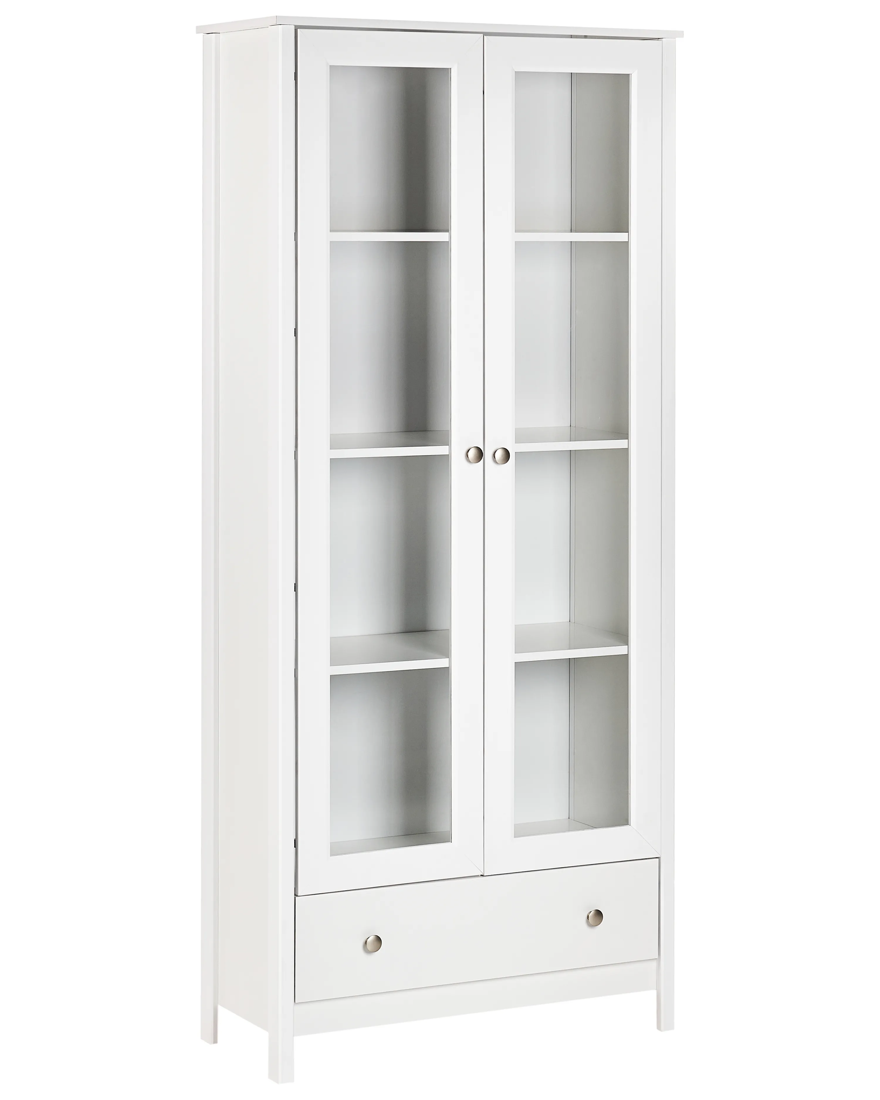 Glass Display Cabinet NORNALUP 80 cm White