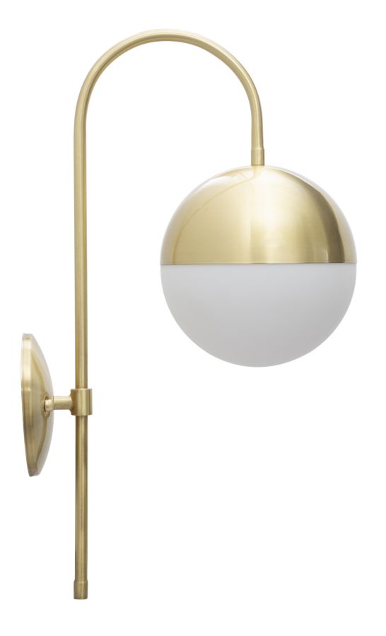 Mauro Ferretti Glamy Street metalen wandlamp met witte glazen bol