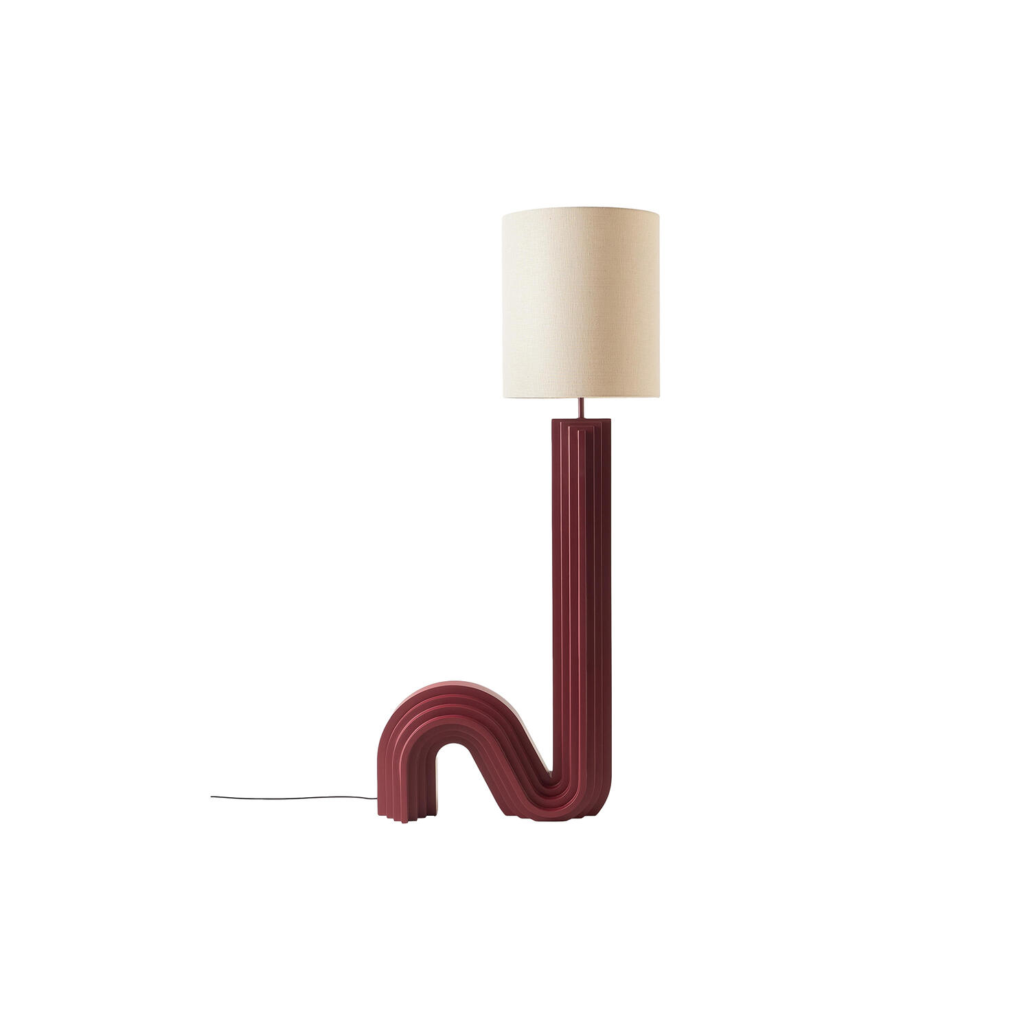Luomo Floor Lamp, wine red/beige