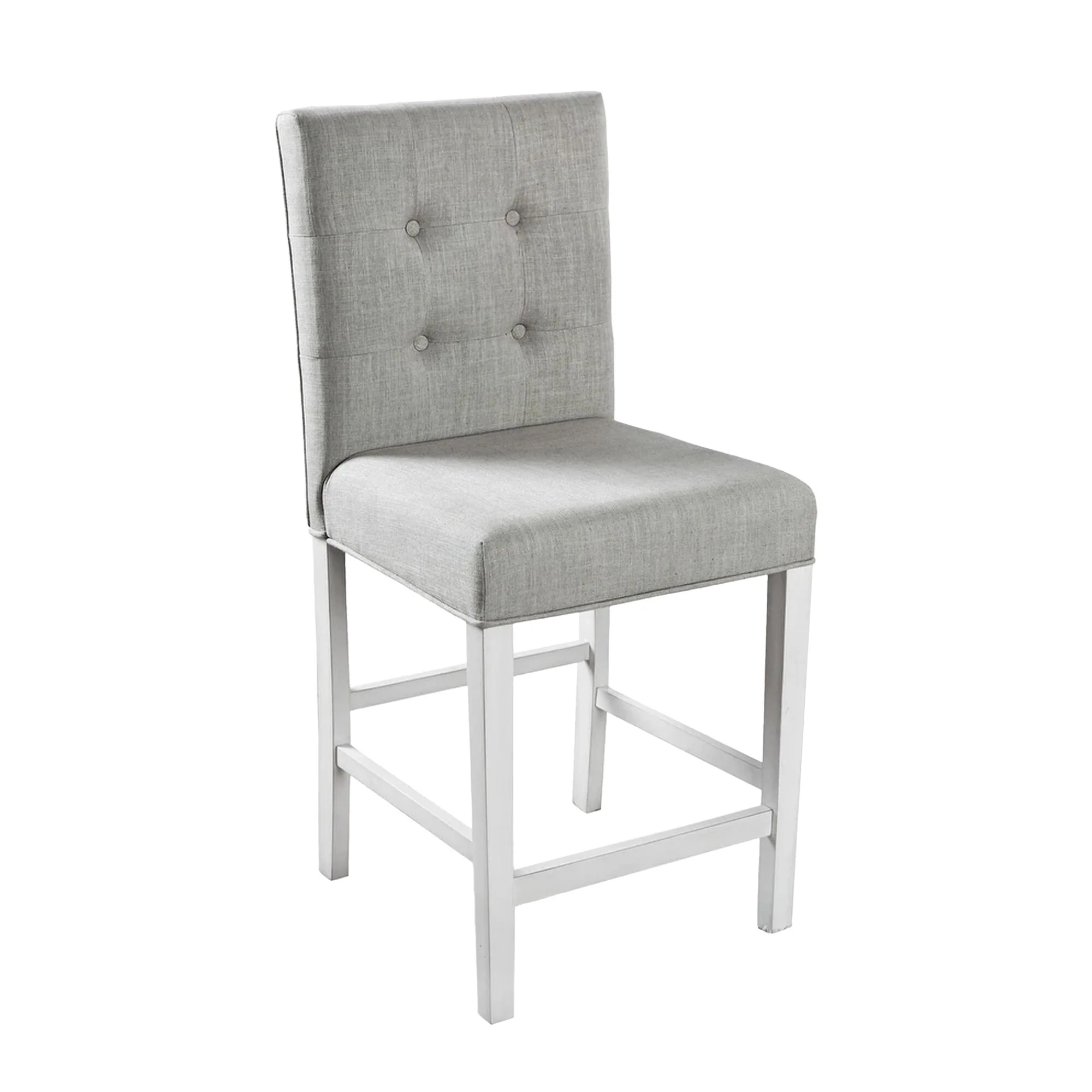 Tino 5pc Counter Height Table and Chair Set, Antique White Solid Wood