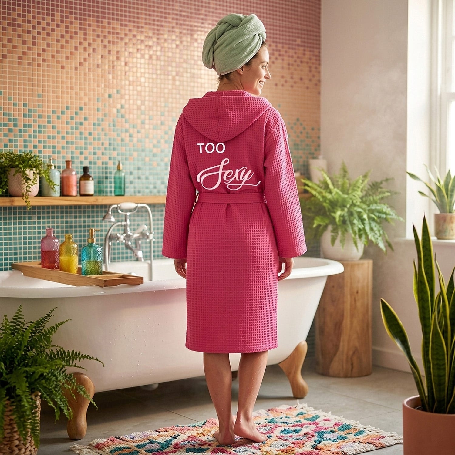 Accappatoio nido d'ape L/XL fucsia Too Sexy
