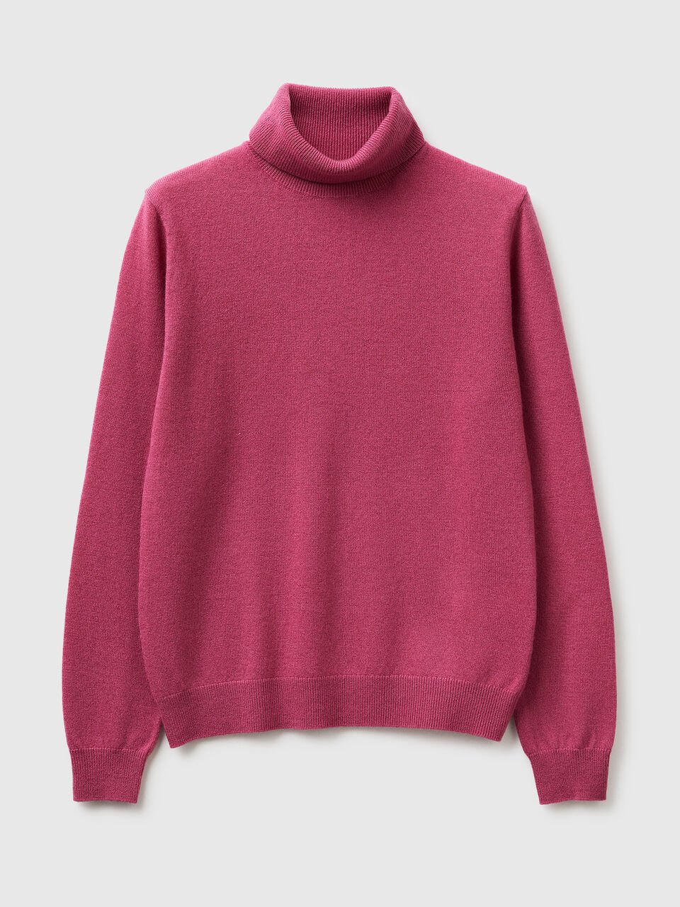 Plum turtleneck in pure Merino wool