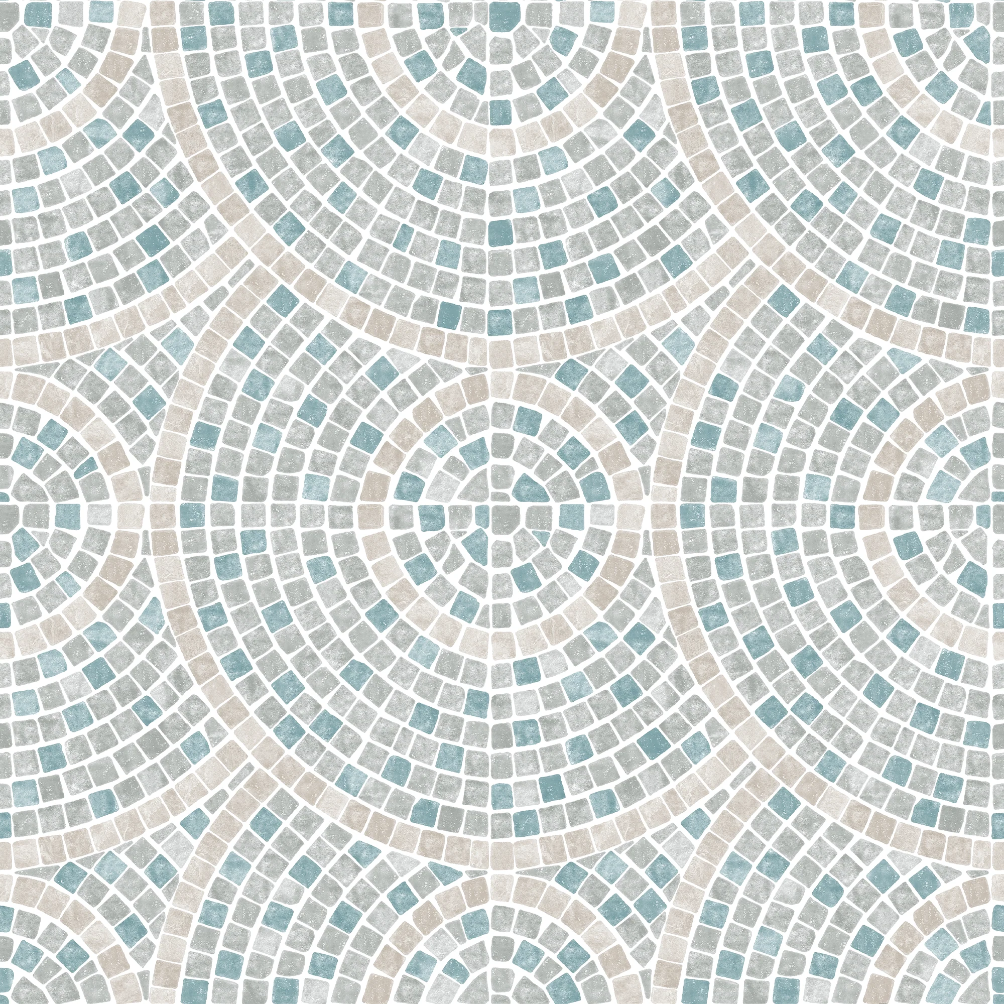 Papier peint intissé LUIS coloris gris béton et bleu mer