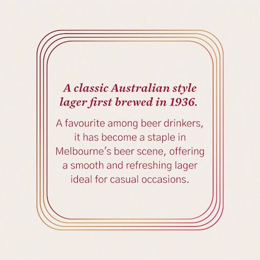 Melbourne Bitter, Australian Style Lager, Bitter Lager, 4.6% ABV, 375mL (Case of 24 Bottles)