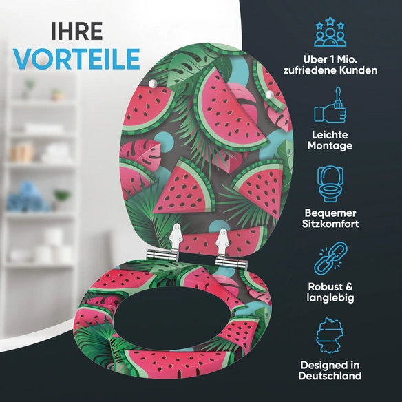 WC-Sitz »Melone«, WC Sitz mit Absenkautomatik Melone, Grün, Oval