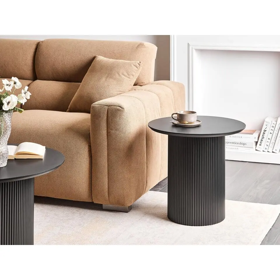 LEONA - Bijzettafel - Zwart - MDF