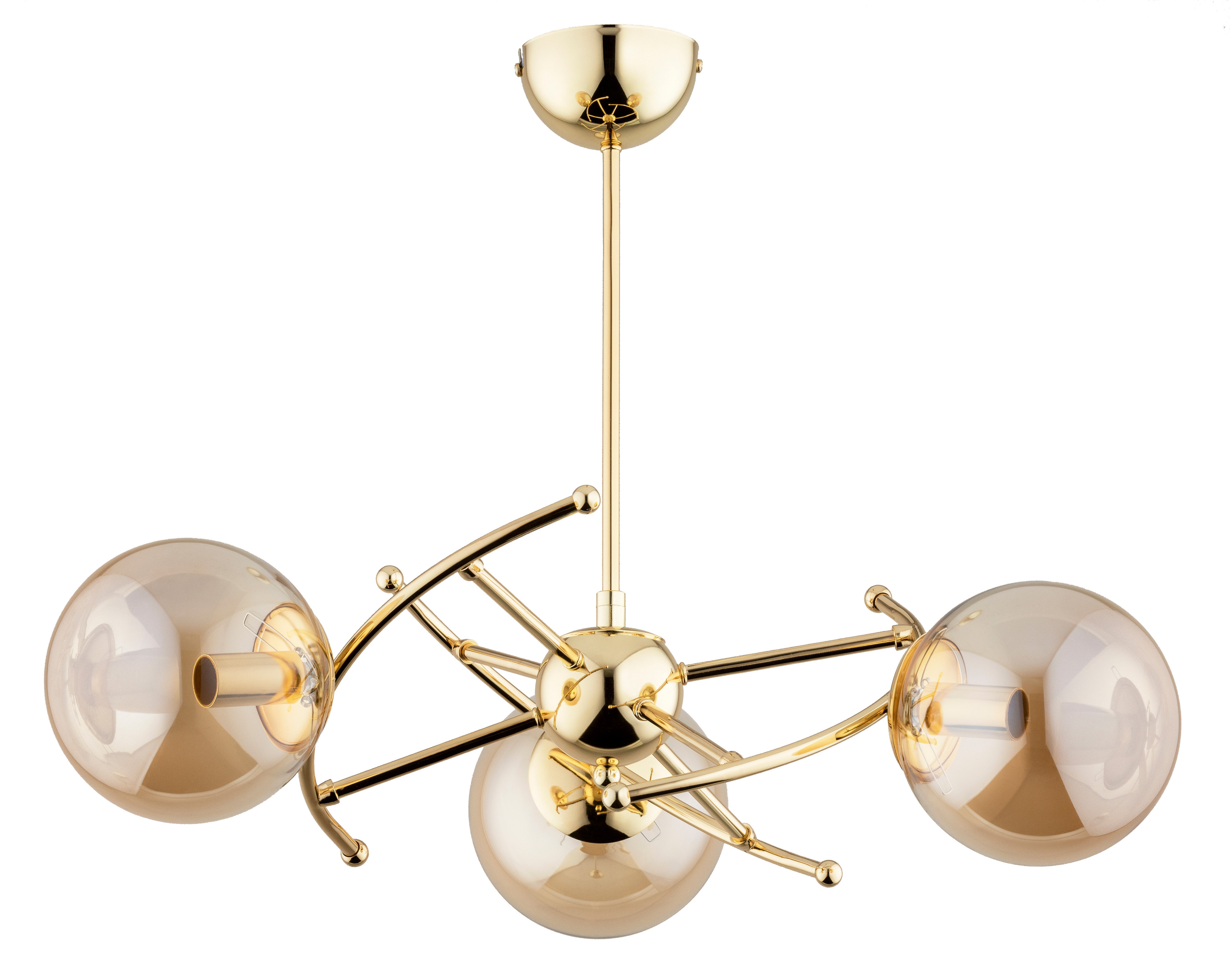 Lampa wisząca złoto-bursztynowy KOSMITO 3xE14x40W wym: 47x49x49 cm Alfa