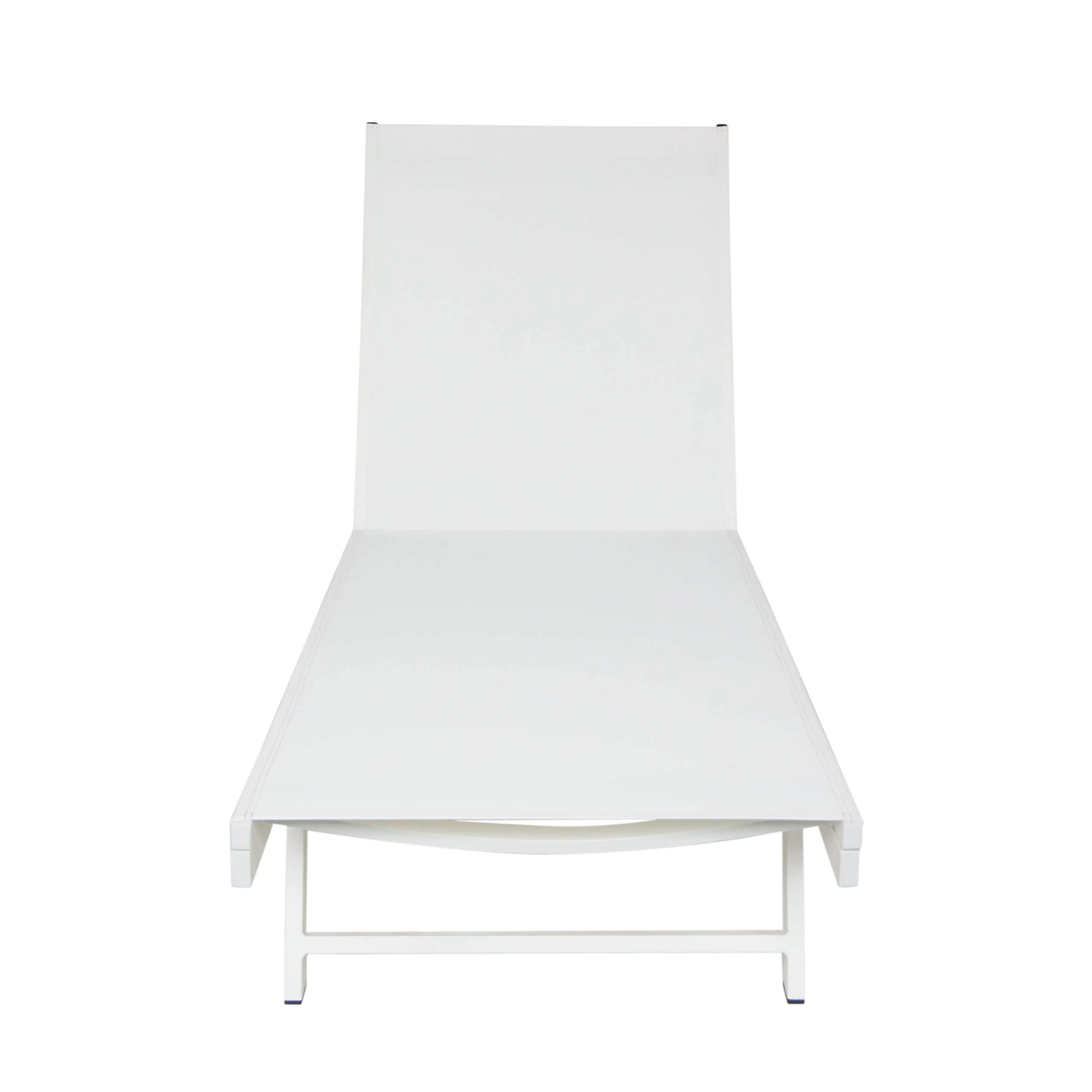 Modern Adjustable White Mesh Chaise Lounge Armless Sun Lounge Chair for Poolside Patio Garden