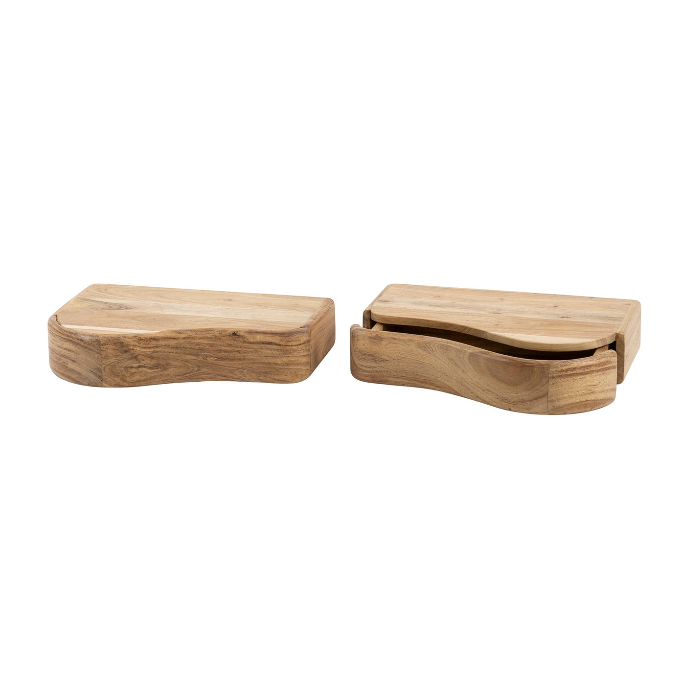 Giga Meubel Nachtkastje Organic - Naturel - Set van 2 - 40x25x8cm