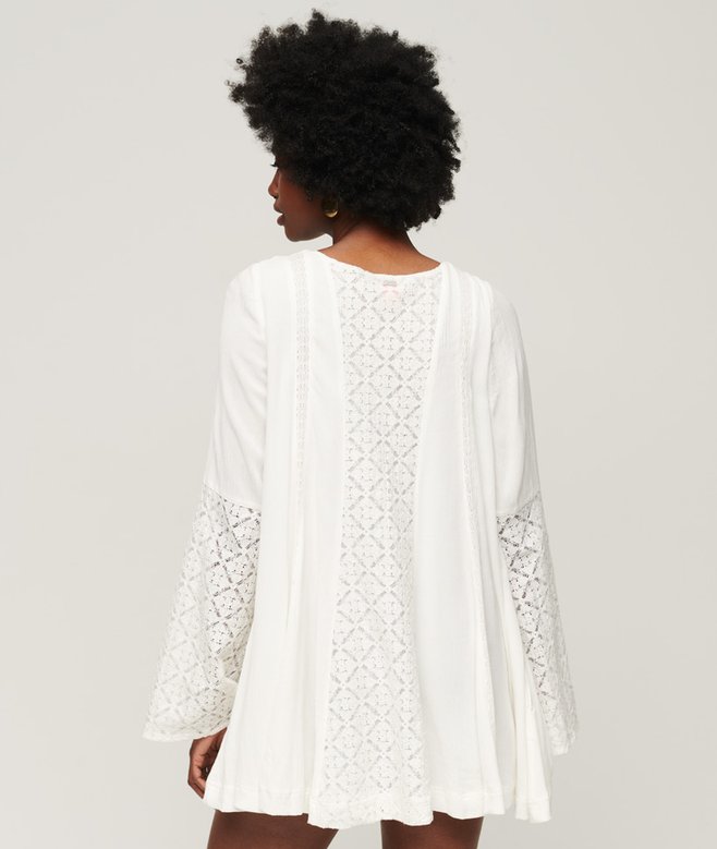 Lace Flare Sleeve Mini Dress