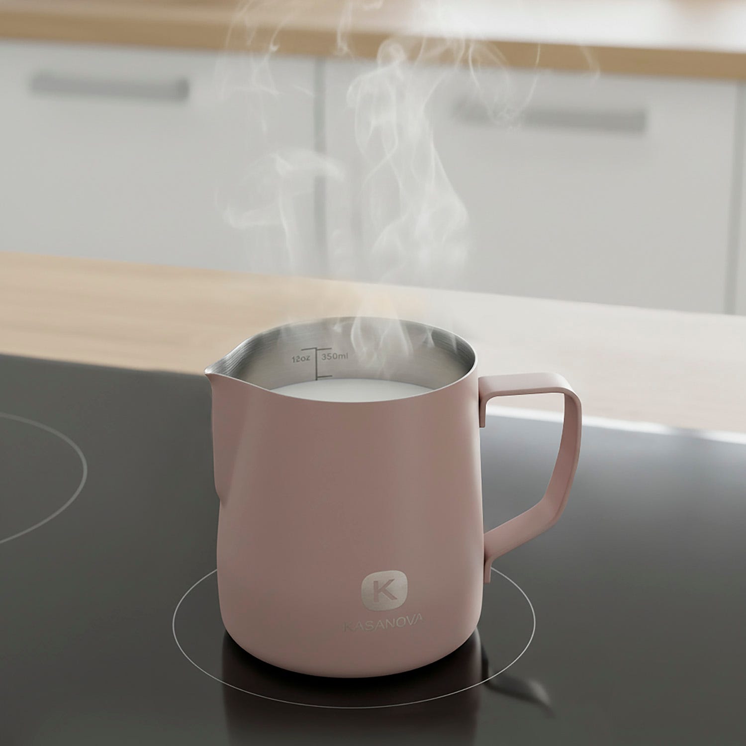 Bricco latte 350 ml in acciaio inox taupe