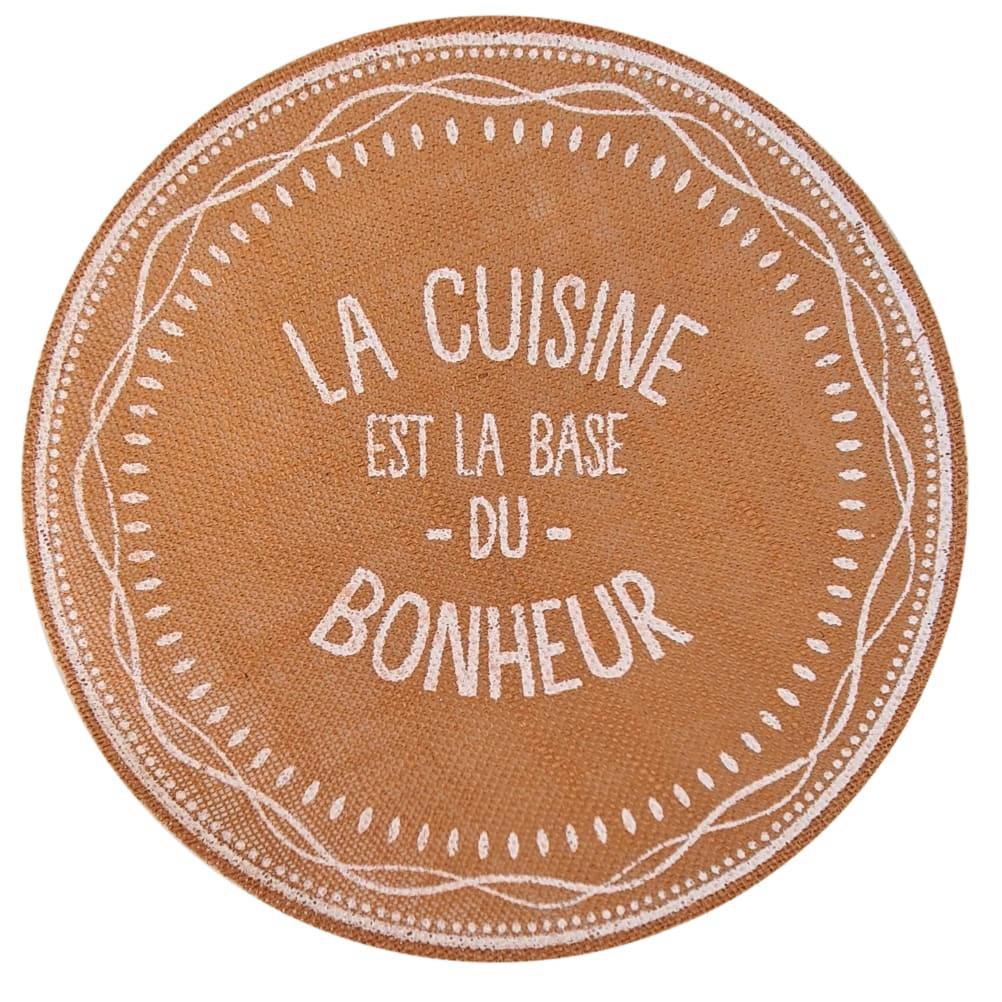- Set de table rond la cuisine est la base du bonheur D38cm