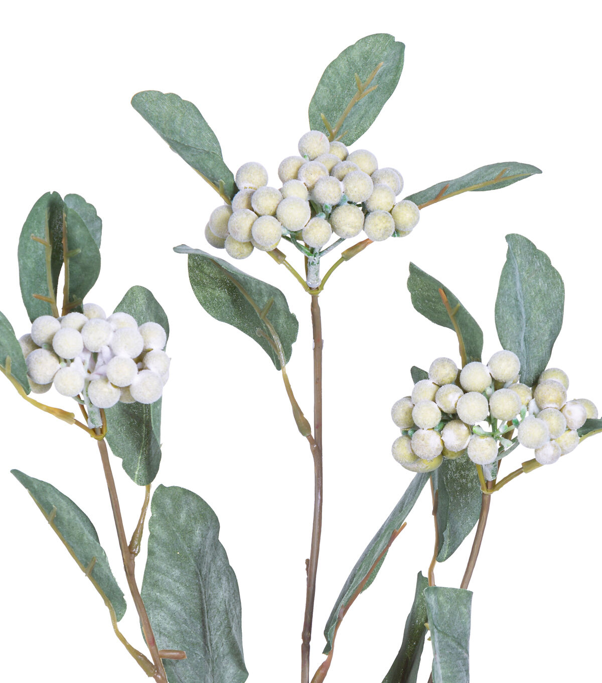28 White Berry & Leaf Stem by Bloom Room