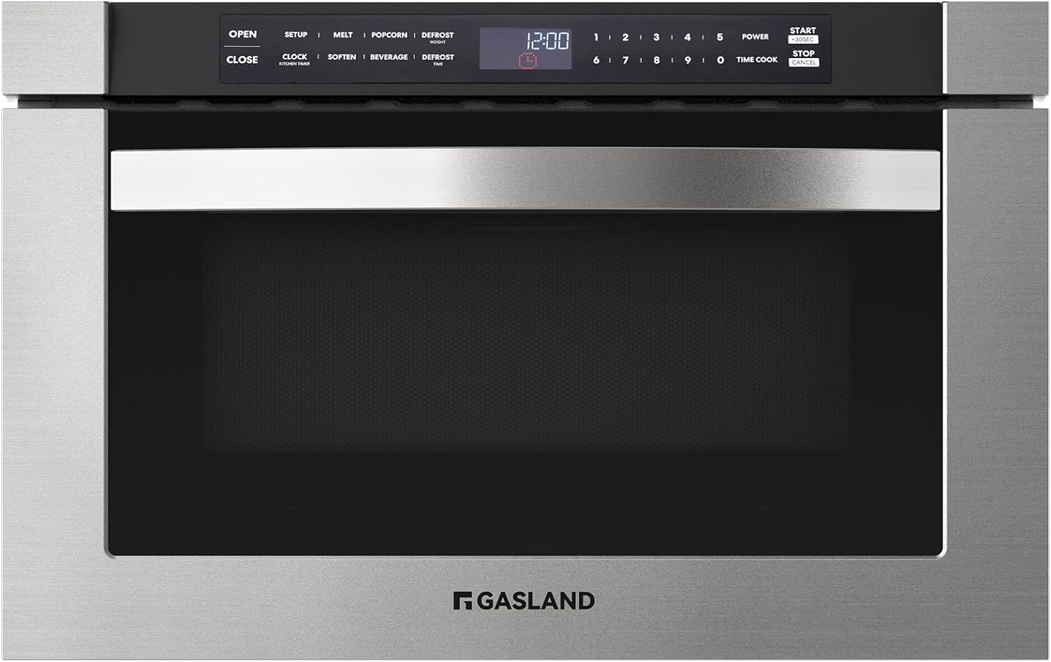 GASLAND 24 Inch Microwave Drawer 1.2 Cu.ft, 1000W Built-In Under Counter Microwave, Fits 12” Pizza & Large Dinner Plates, One-Touch Auto Open, 11 Power Levels, Quiet Operation, Stainless Steel