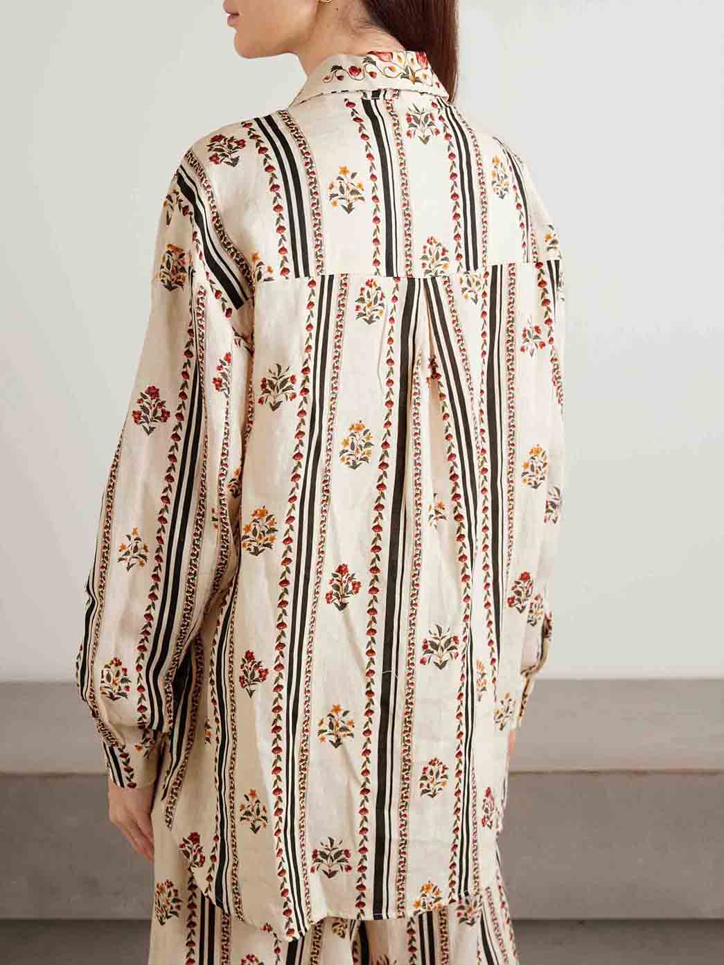 Bohemian Printed Striped Wide Leg Pants
