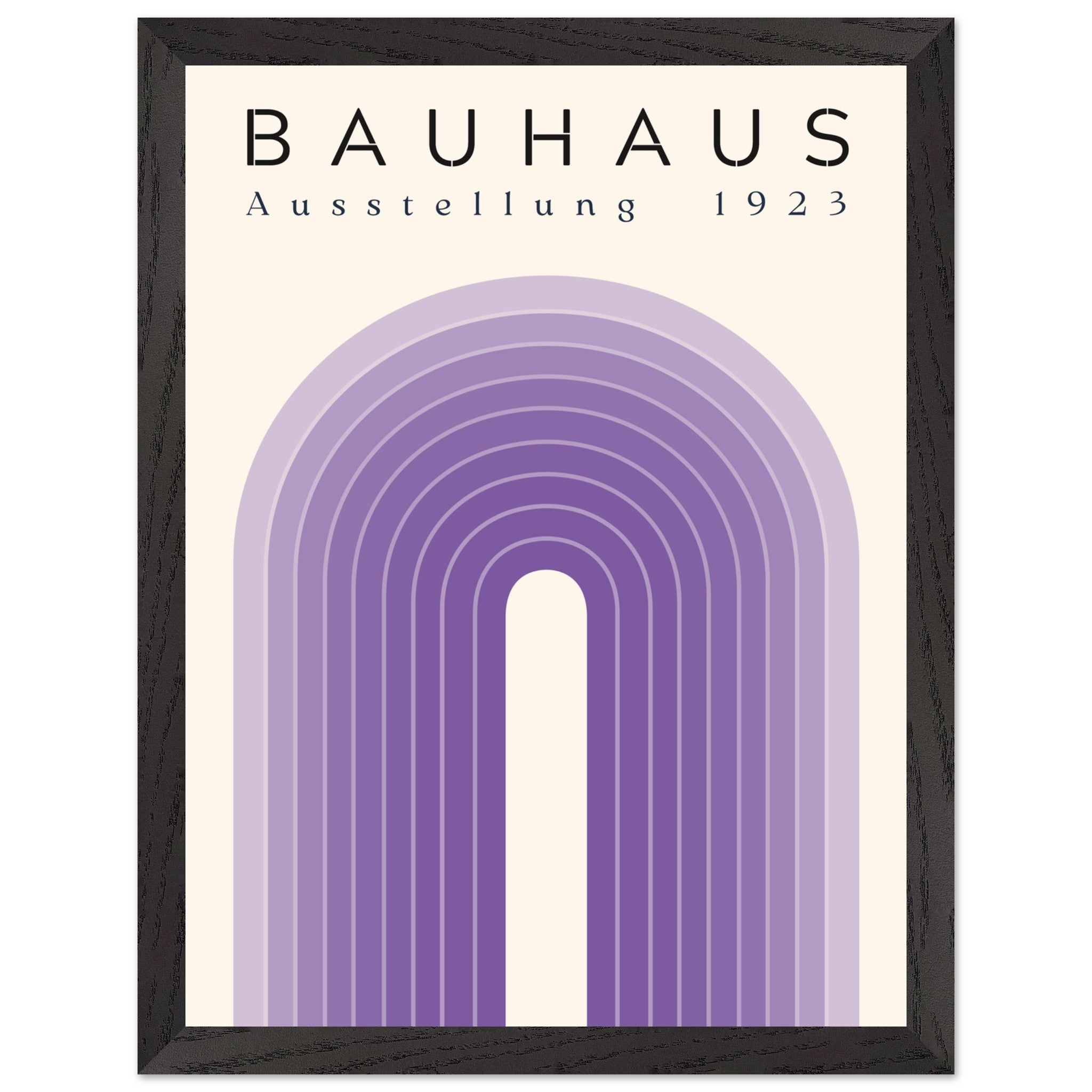 Artfulprints Poster met Lijst Bauhaus - Purple rainbow  - 30x40 cm - Paars