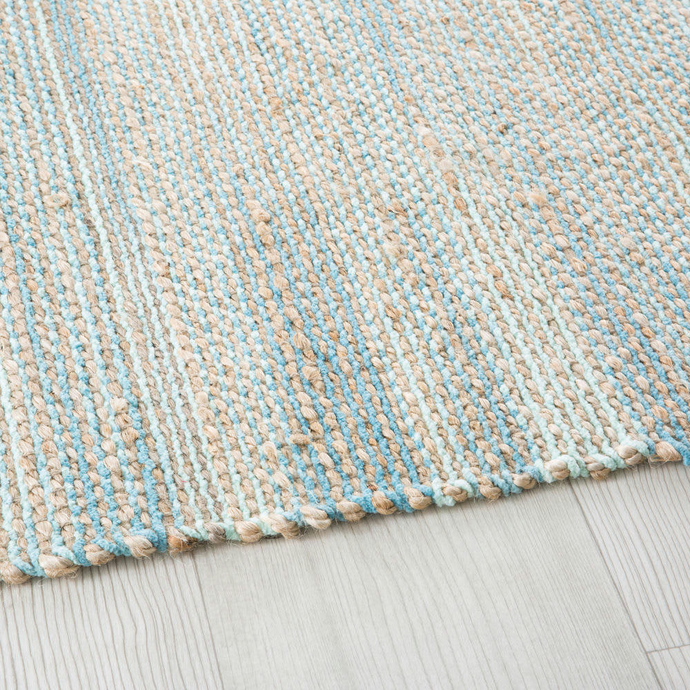 - Tapis tissé en jute et coton recyclé verts 160x230