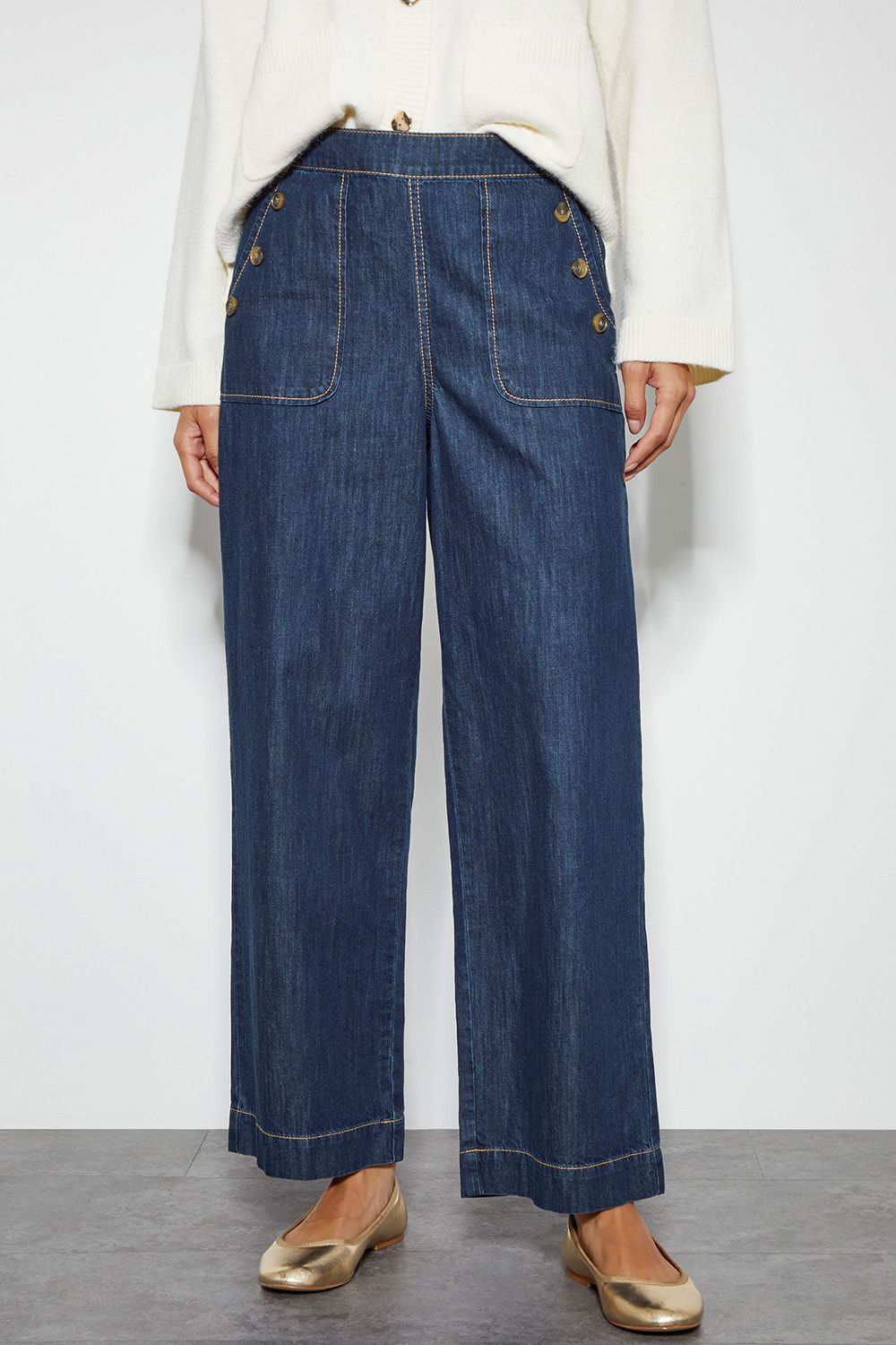 Monsoon Harper Short Wide Leg Crop Jeans