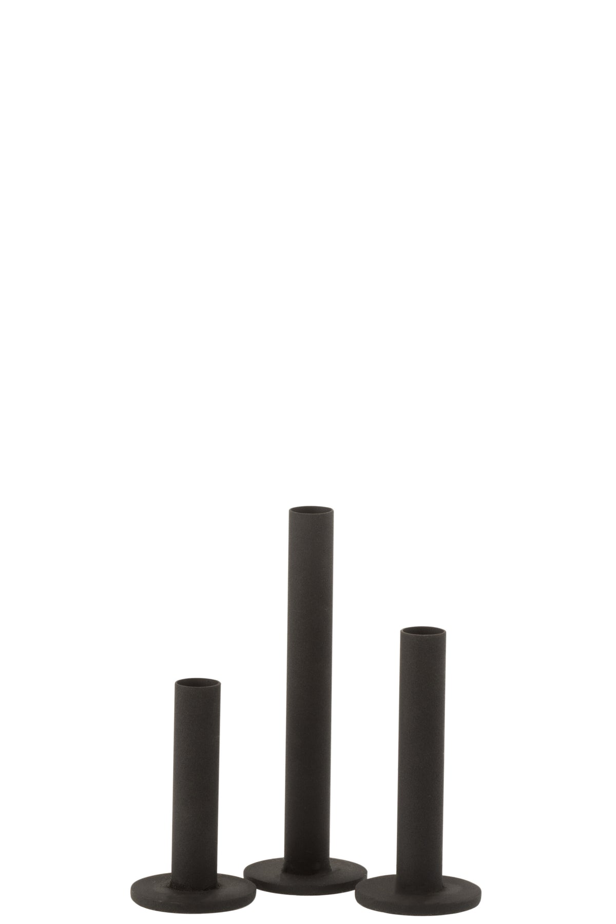 J-Line kandelaar Laag Modern - metaal - zwart - 3 stuks
