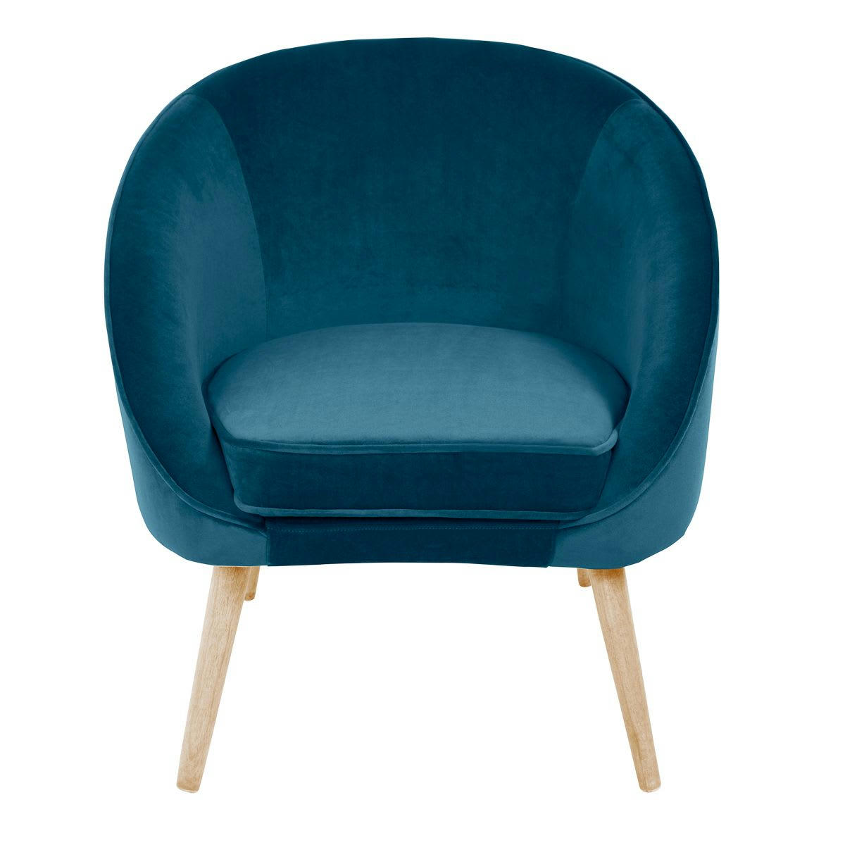 SAFIR - Fauteuil velours bleu foncé