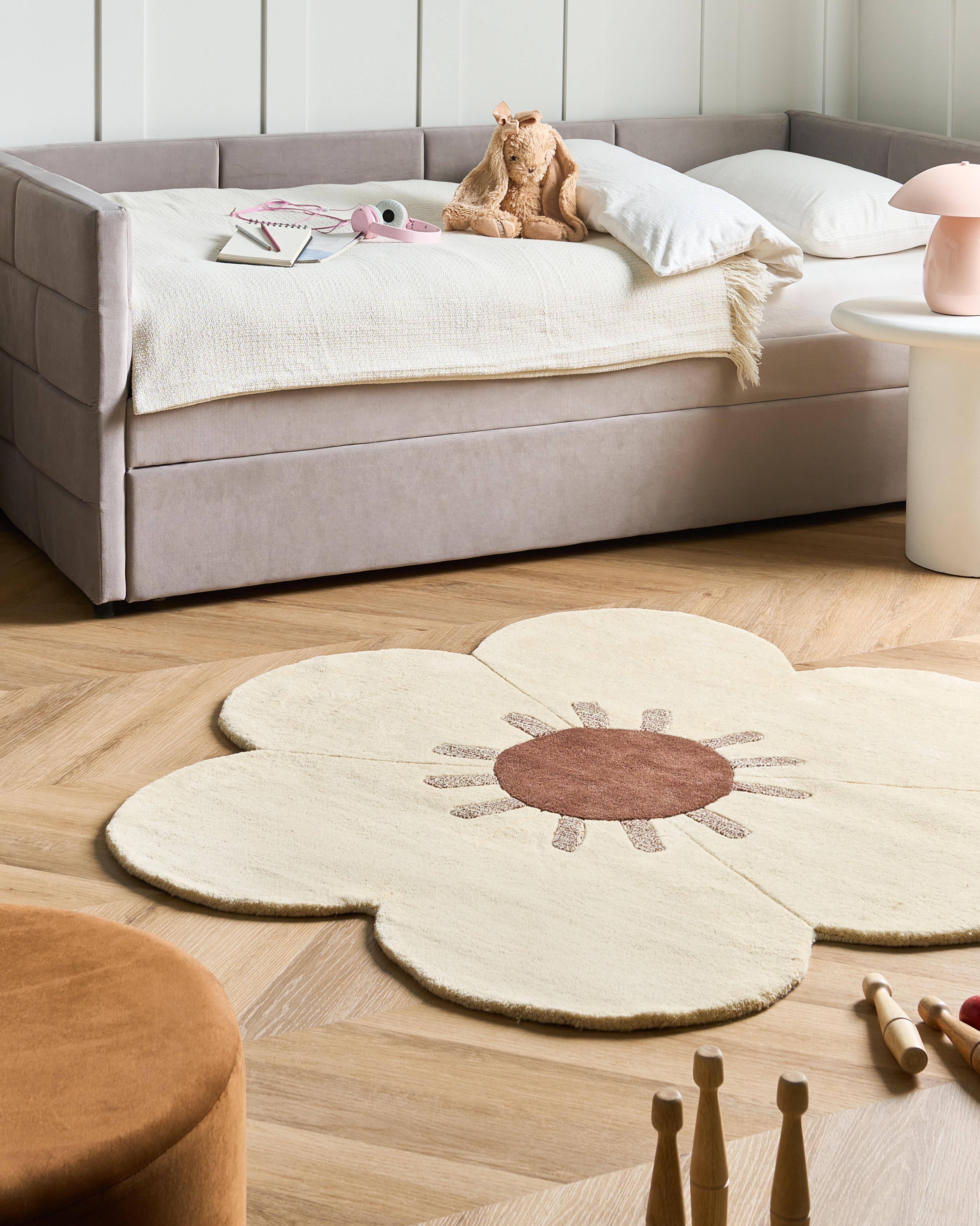 Rug MANALI Beige ? 140 cm Wool