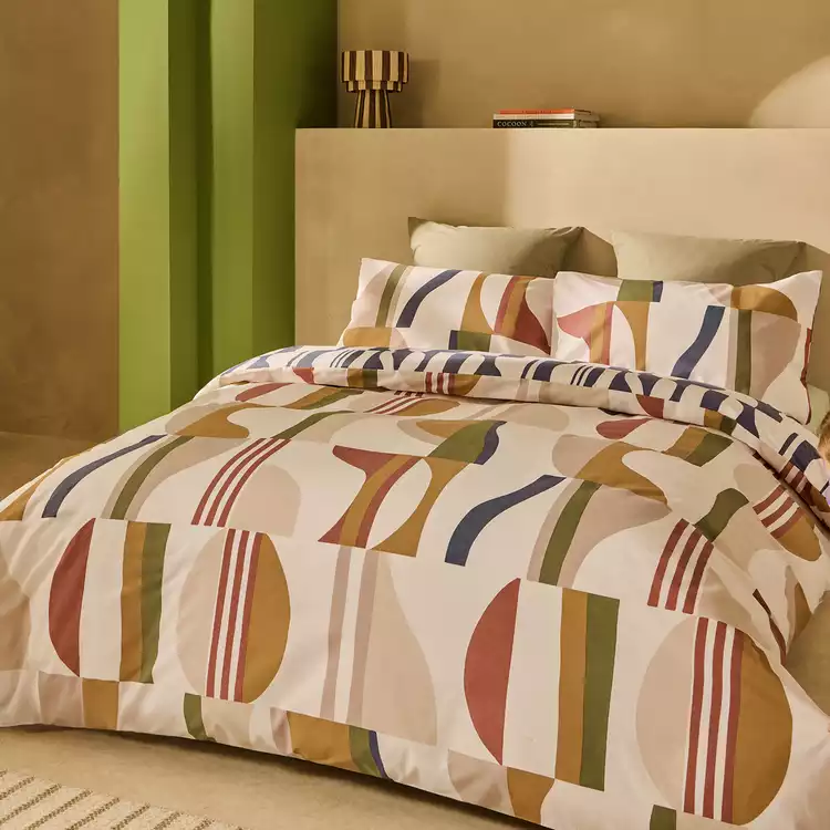 Habitat Geo Off White Bedding Set - Single