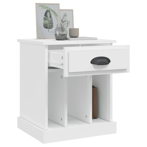 NNEVL Bedside Cabinet White 43x36x50 cm