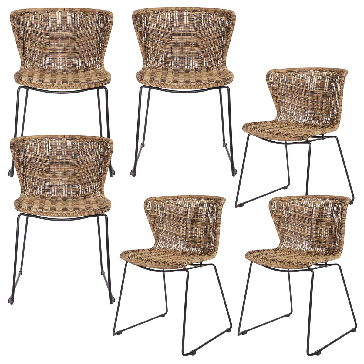 WOOOD tuinstoel Wings - Polyester - Naturel - Set van 6