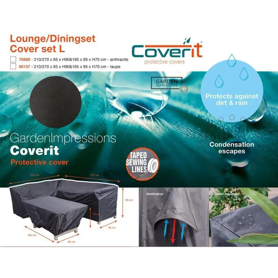Garden Impressions Lounge dining hoes L 210x270xH85/90 en 165x95xH70