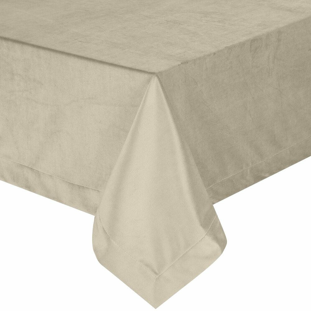 Ekskluzywny Obrus Welwetowy MELINDA 140x180 Beżowy