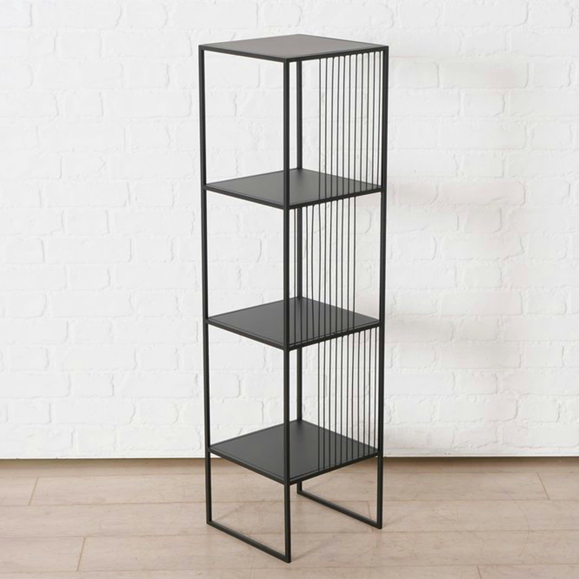 - Étagère métal noir 4 niveaux 30x30x115cm