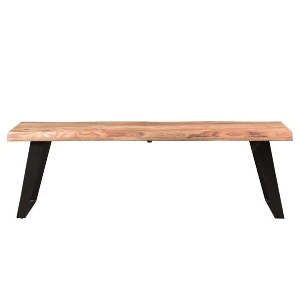 Handmade 50 Sheesham Wood Live Edge Bench (India) - 50 x 16 x 18