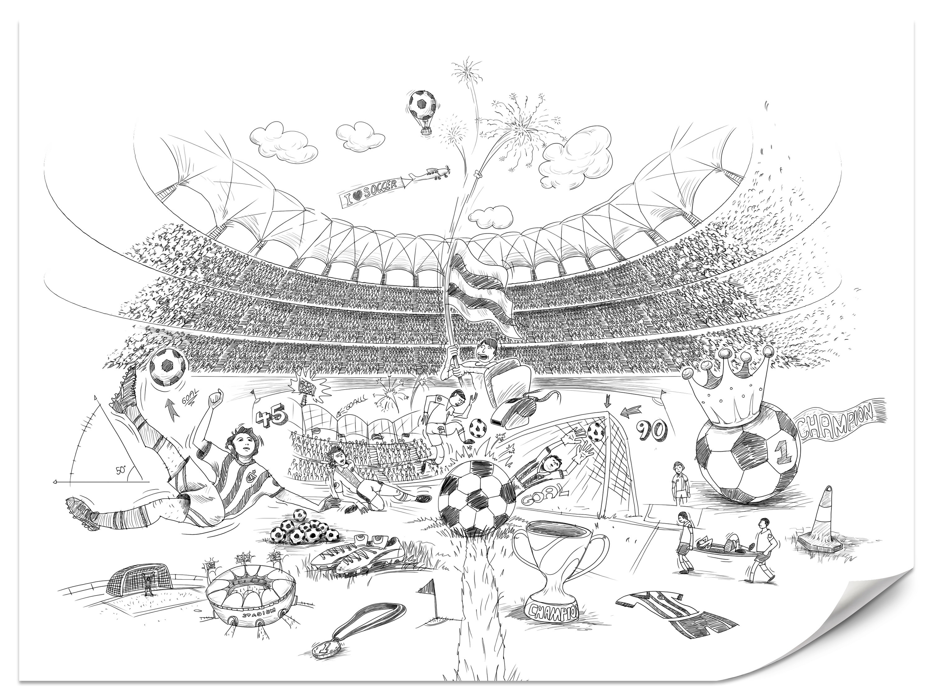 Fototapeta Szkicowany stadion 100x70cm