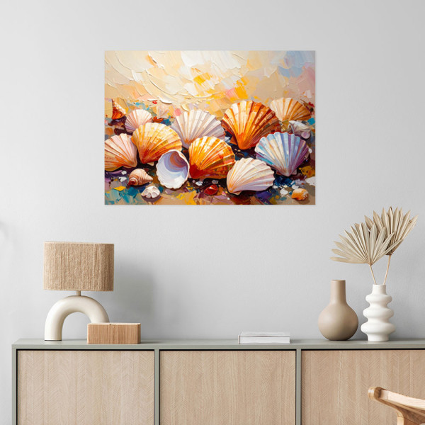 Naklejka samoprzylepna Feeby Kolorowe Muszle Plaża imitacja farby 30x20