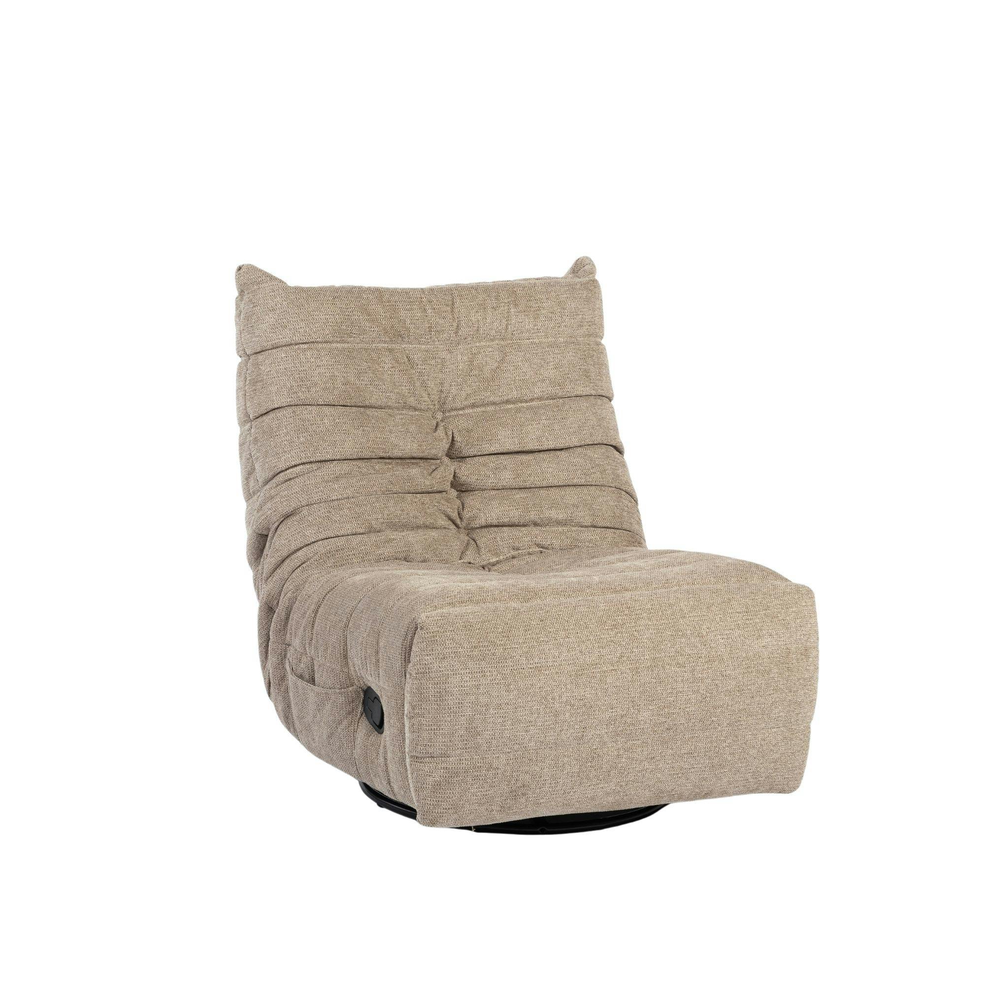 Fauteuil relax inclinable taupe tissu plissé BELORA