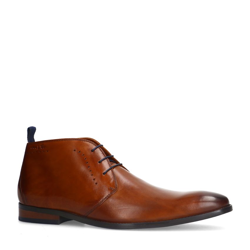 Van Lier Cognac leren veterschoenen